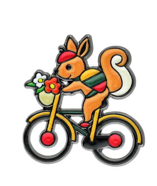 Ženkliukas voverė ant dviračio